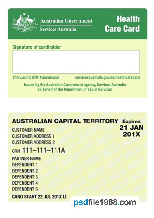 Australia Health Care Card